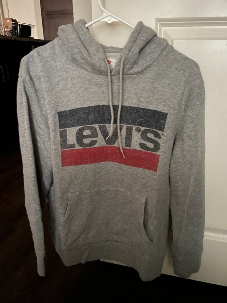 Levis Grey Hoodie Jumper Sweater Small 